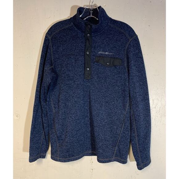 Eddie Bauer Blue Men’s Sweater Preppy Buttons Up S/M - Picture 1 of 8